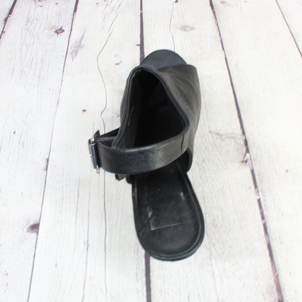 Dolce Vita Black Leather Peep Toe Ankle Strap High Heel Booties Size US 8 - Picture 6 of 9